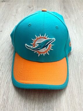 Miami Dolphins New Era 39THIRTY Rope Hat Mens M/L Teal NFL Stretch Fit NWOT
